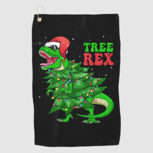 Christmas Dinosaur Tree Rex Pyjamas Xmas Christmas Golf Towel