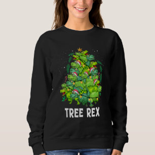 Christmas Dinosaur Tree Rex Santa Lights Xmas Men Sweatshirt