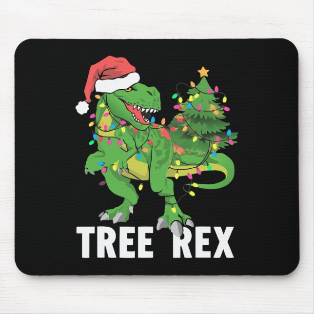 Christmas Dinosaur Tree Rex Xmas Trex Pyjamas Men  Mouse Pad (Front)