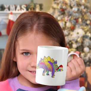 Christmas Dinosaur Wearing a Santa Hat Coffee Mug