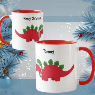 Christmas Dinosaur with Children's Name Mug