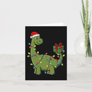 Christmas Dinosaur With Lights Fun Boys Kids Xmas  Card