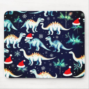 Christmas Dinosaurs Mouse Pad