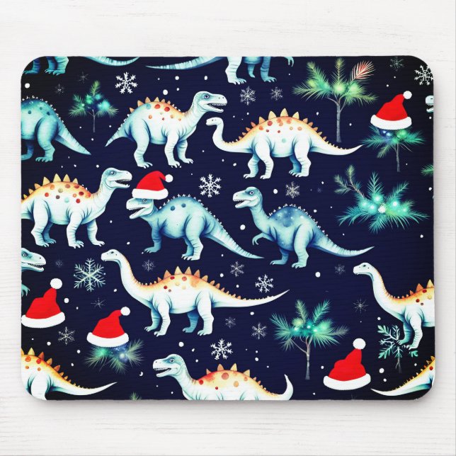 Christmas Dinosaurs  Mouse Pad (Front)