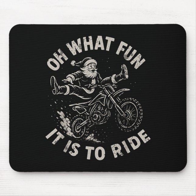 Christmas Dirt Bike Santa Motocross Born To Sleigh Mouse Pad (Front)