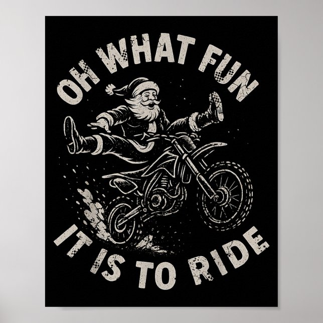 Christmas Dirt Bike Santa Motocross Born To Sleigh Poster (Front)