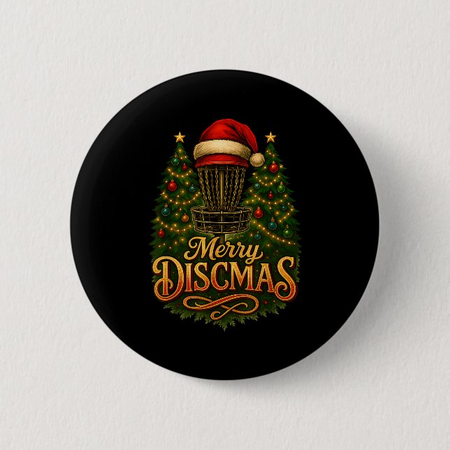 Christmas Disc Golf Merry Discmas  6 Cm Round Badge (Front)