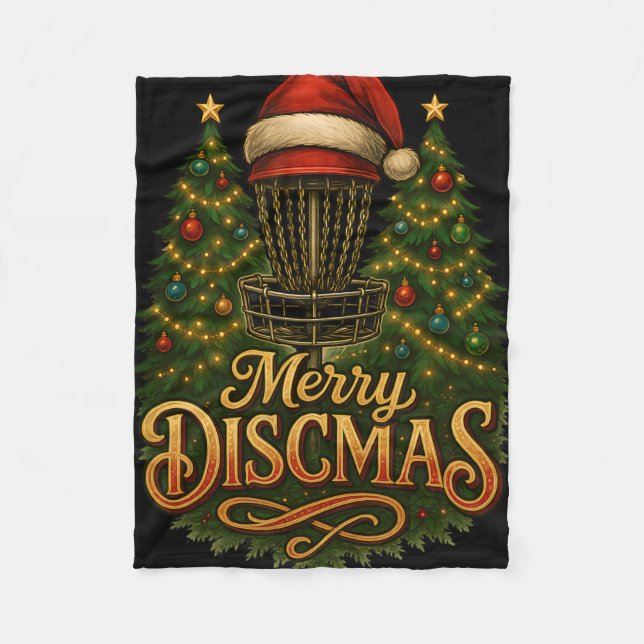 Christmas Disc Golf Merry Discmas  Fleece Blanket (Front)