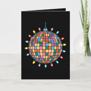 Christmas Disco Ball Lights Ornament Colourful Xma Card