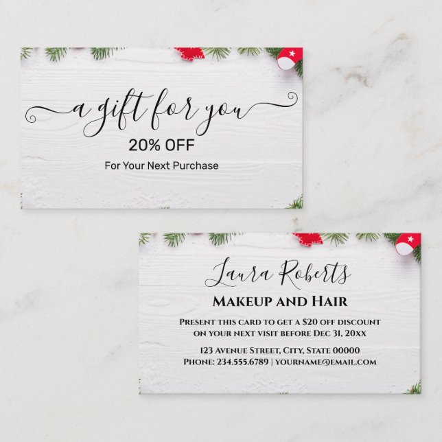 Christmas Discount Card – Festive Holiday Savings (Front/Back)