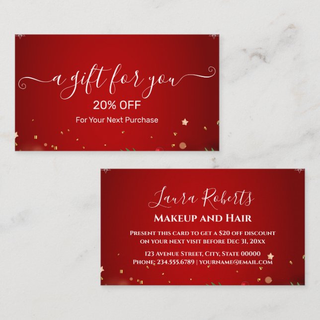 Christmas Discount Card – Festive Holiday Savings (Front/Back)