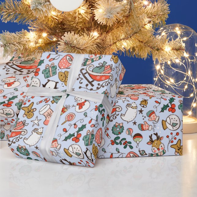 Christmas Ditsy Doodles  Wrapping Paper (Holidays)