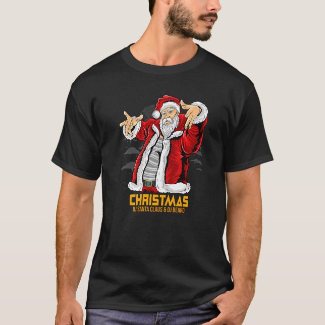 Christmas Dj Santa Claus Costume Christmas Party T-Shirt (Front)