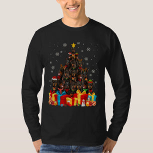 Christmas Doberman Dog Lover Funny Tree Santa Xmas T-Shirt