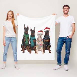 Christmas Doberman Lover Dog Mum Holiday Fleece Blanket