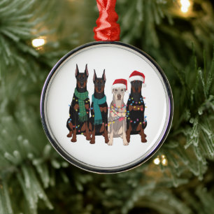 Christmas Doberman Lover Dog Mum Holiday Metal Ornament