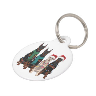 Christmas Doberman Lover Dog Mum Holiday Pet Tag
