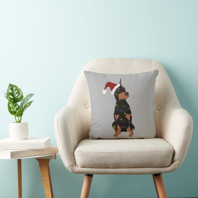 Christmas Doberman Pinscher  Cushion (Chair)