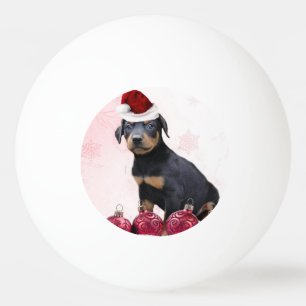 Christmas Doberman Pinscher dog Ping Pong Ball