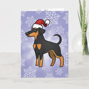 Christmas Doberman Pinscher (floppy ears) Holiday Card