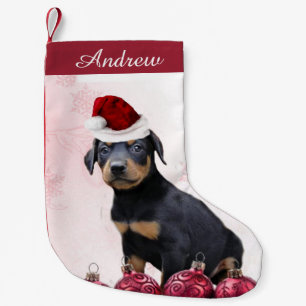 Christmas Doberman Pinscher puppy stocking