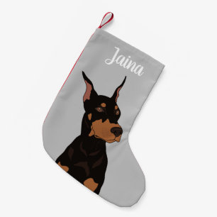 Christmas Doberman Pinscher Small Christmas Stocking