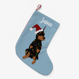 Christmas Doberman Pinscher Small Christmas Stocking