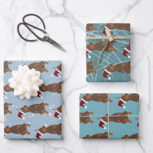 Christmas Doberman Pinscher  Wrapping Paper Sheet