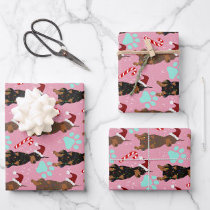 Christmas Doberman Pinscher  Wrapping Paper Sheet