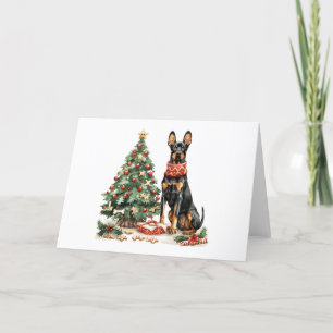Christmas Dobermann Dogs Holiday Card