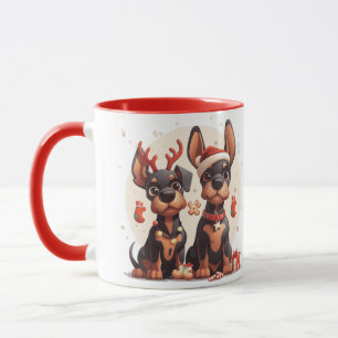 Christmas Dobermann Dogs Mug