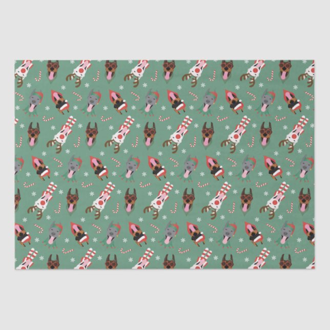 Christmas Dobermann Dogs Tissue Paper (Front)