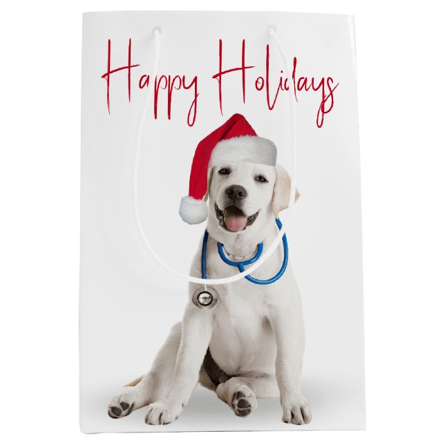 Christmas Doctor Labrador Retriever  Medium Gift Bag (Front)