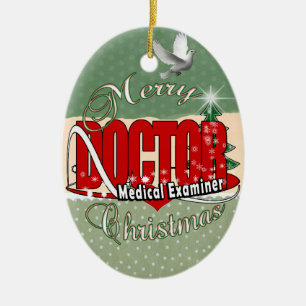 CHRISTMAS DOCTOR MEDICAL EXAMINER CERAMIC TREE DECORATION