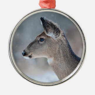 Christmas Doe Metal Ornament