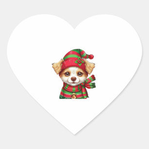 Christmas Dog 1 Heart Sticker