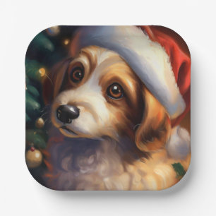 Christmas Dog 2 Paper Plate