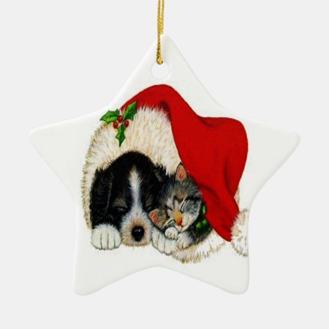 Christmas Dog and Cat Ornament (Front)