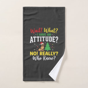 Christmas Dog Attitude Humour Hand Towel