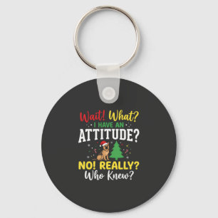 Christmas Dog Attitude Humour Key Ring
