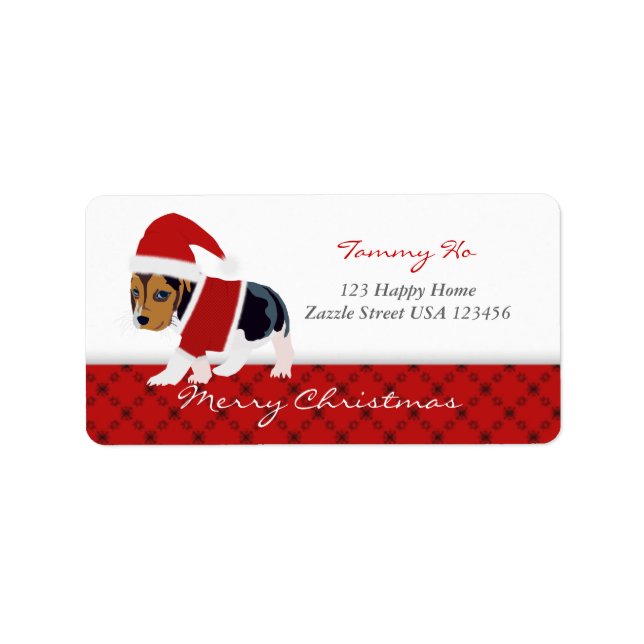 Christmas Dog Baby Shower Address Label (Front)