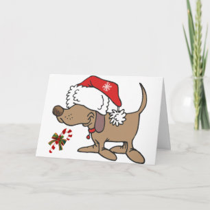 CHRISTMAS DOG BETS ALL TREATS ON CHRISTMAS WISH HOLIDAY CARD