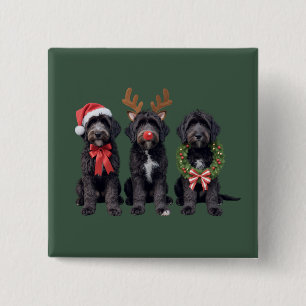 Christmas Dog Black Goldendoodle Doodle Mum Winter 15 Cm Square Badge
