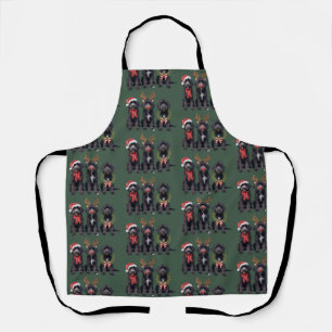 Christmas Dog Black Goldendoodle Doodle Mum Winter Apron