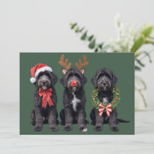 Christmas Dog Black Goldendoodle Doodle Mum Winter Holiday Card