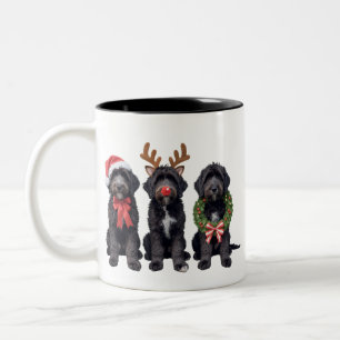 Christmas Dog Black Goldendoodle Doodle Mum Winter Two-Tone Coffee Mug