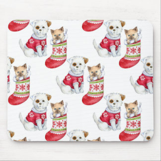 Christmas Dog & Cat Mouse Pad