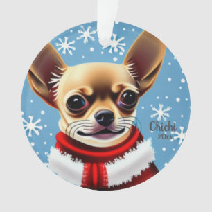 Christmas Dog, Chihuahua, Santa Dog Ornament