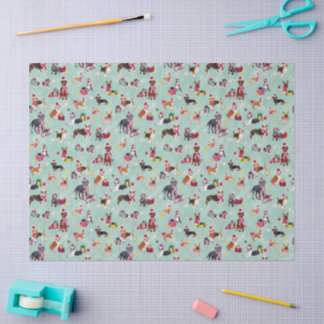 CHRISTMAS DOG CUTENESS MINT TISSUE PAPER