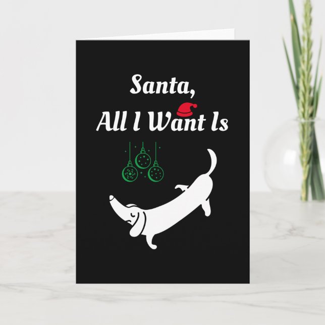 Christmas Dog - Dachshund Card (Front)